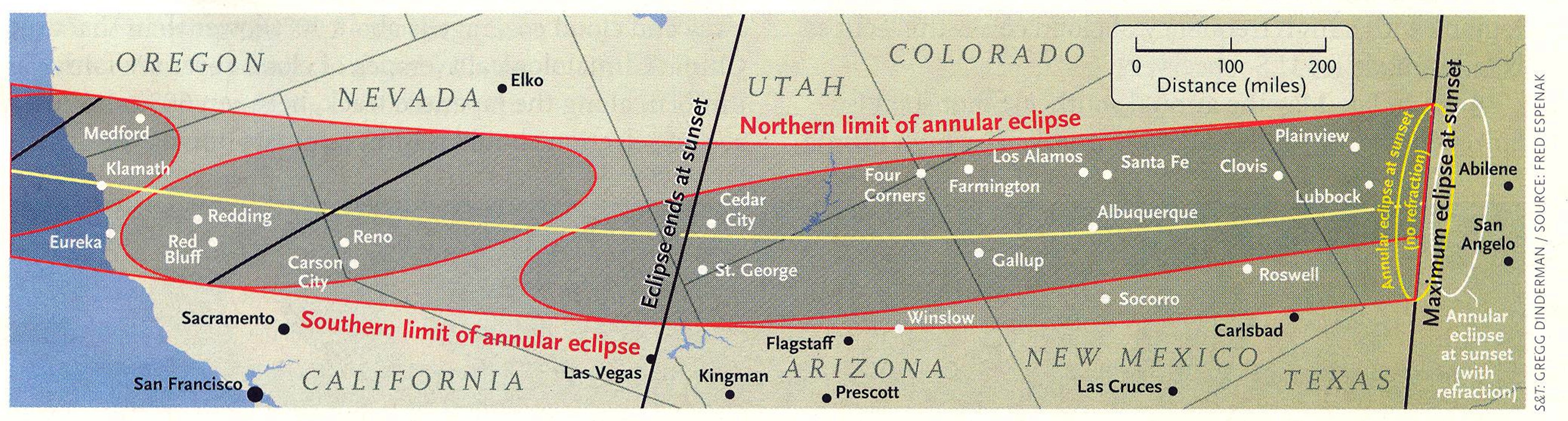 Path of May 20, 2012 annular eclipse